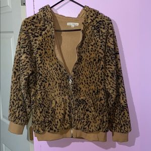cheetah print fluffy jacket